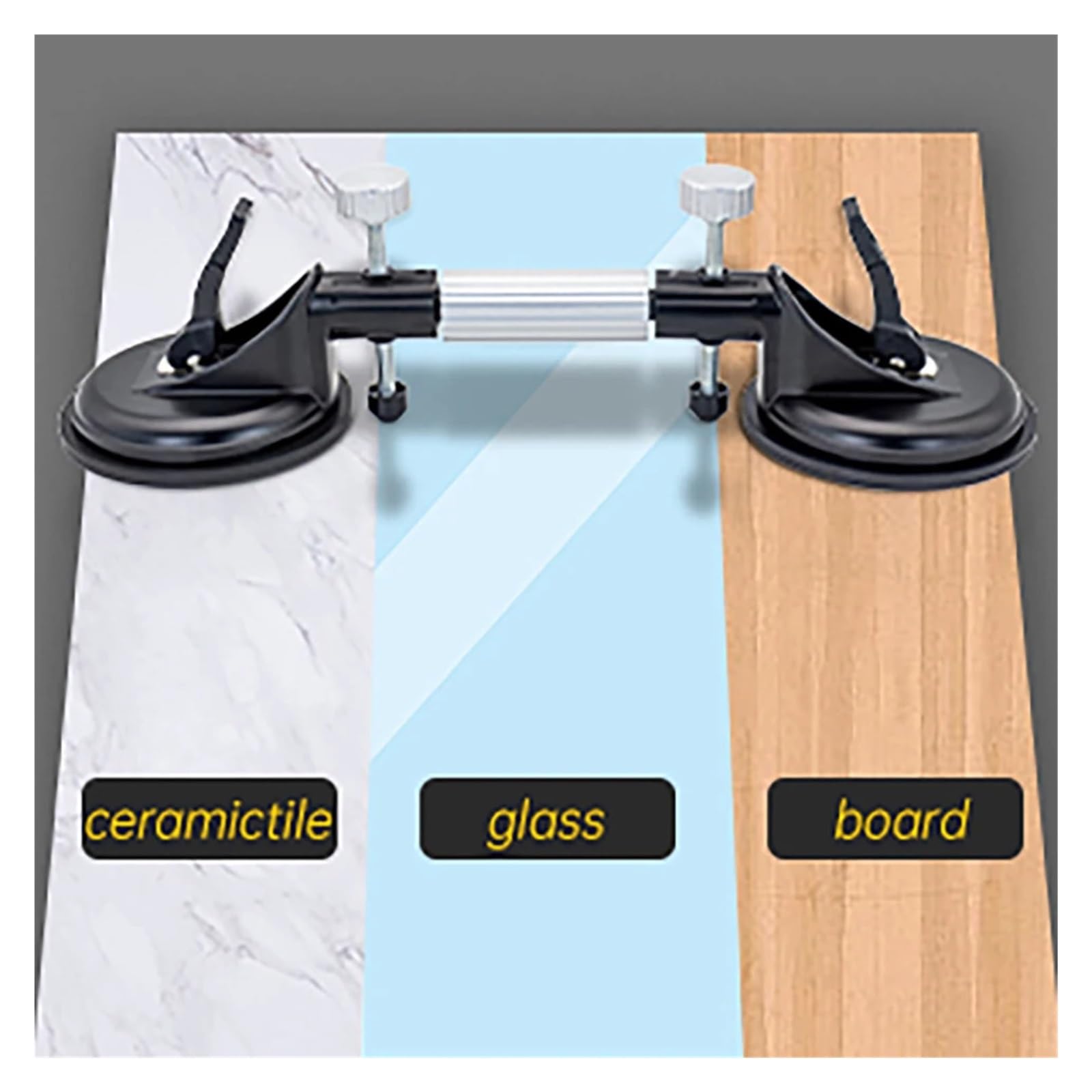 Ventosa, Strumento professionale for l'installazione del controsoffitto professionale for livellamento delle piastrelle con ventosa regolabile da 6 pollici for lastra di marmo e vetro(1pc)