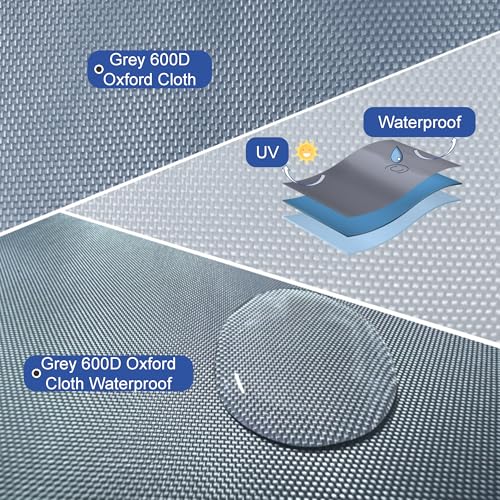 Image of Outdoor Sandboxes Cover,600D Waterproof Oxford Fabric with Two Reflective Carrying Handles and a Loop of 8.1 Metre Webbing Carabiners,Elasticated Drawstring at The Bottom.77 L x 77 inch W x 8 inch H,Grey.