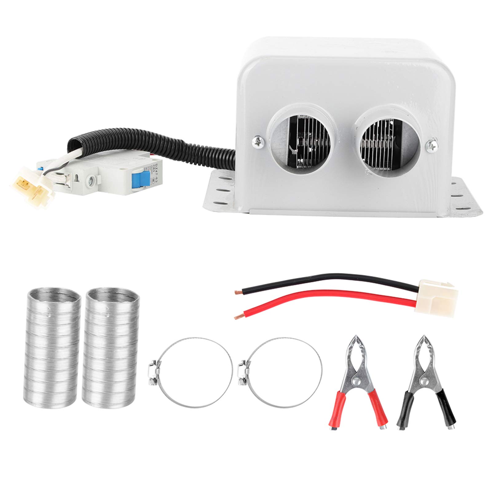 Riscaldatore per Auto ， ixaer 12V 800W 2 Prese d'Aria Riscaldatori Portatili per Auto con Filo di Rame Addensato Riscaldatore di Spazio Invernale Sbrinatore Sbrinatore (12V)