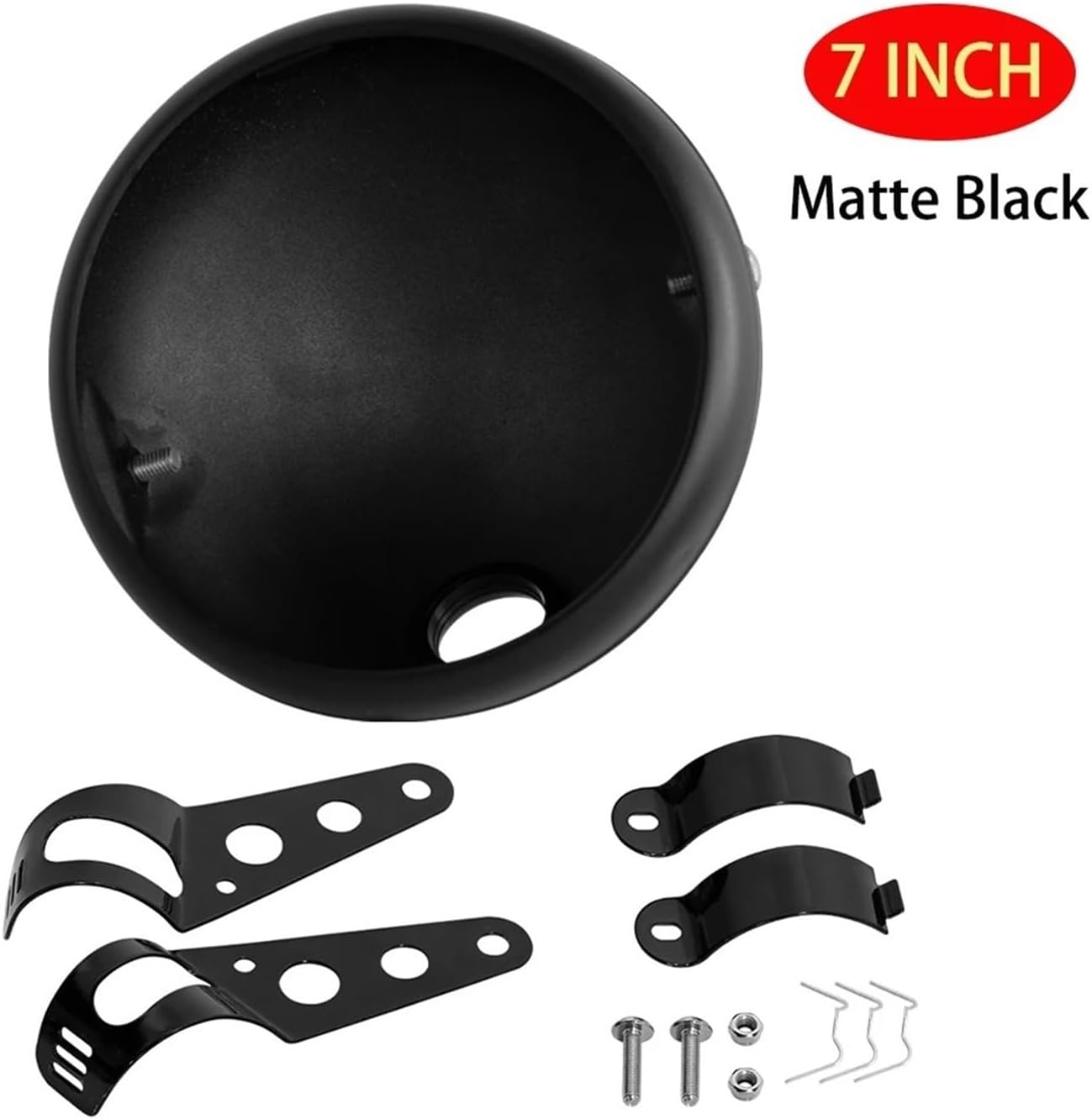 ユニバーサルバケットシェルライトハウス7インチオートバイヘッドライトカバー、LEDパーツハウジング、調整可能なマウントブラケット用