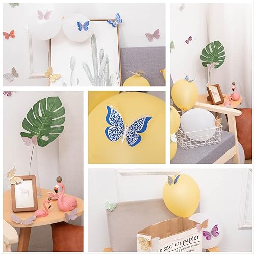 Miniatura 5 de 12 calcomanías de pared de mariposas, decoración de mariposas 3D para pared, calcomanías de mural extraíbles, decoración del hogar, habitación de