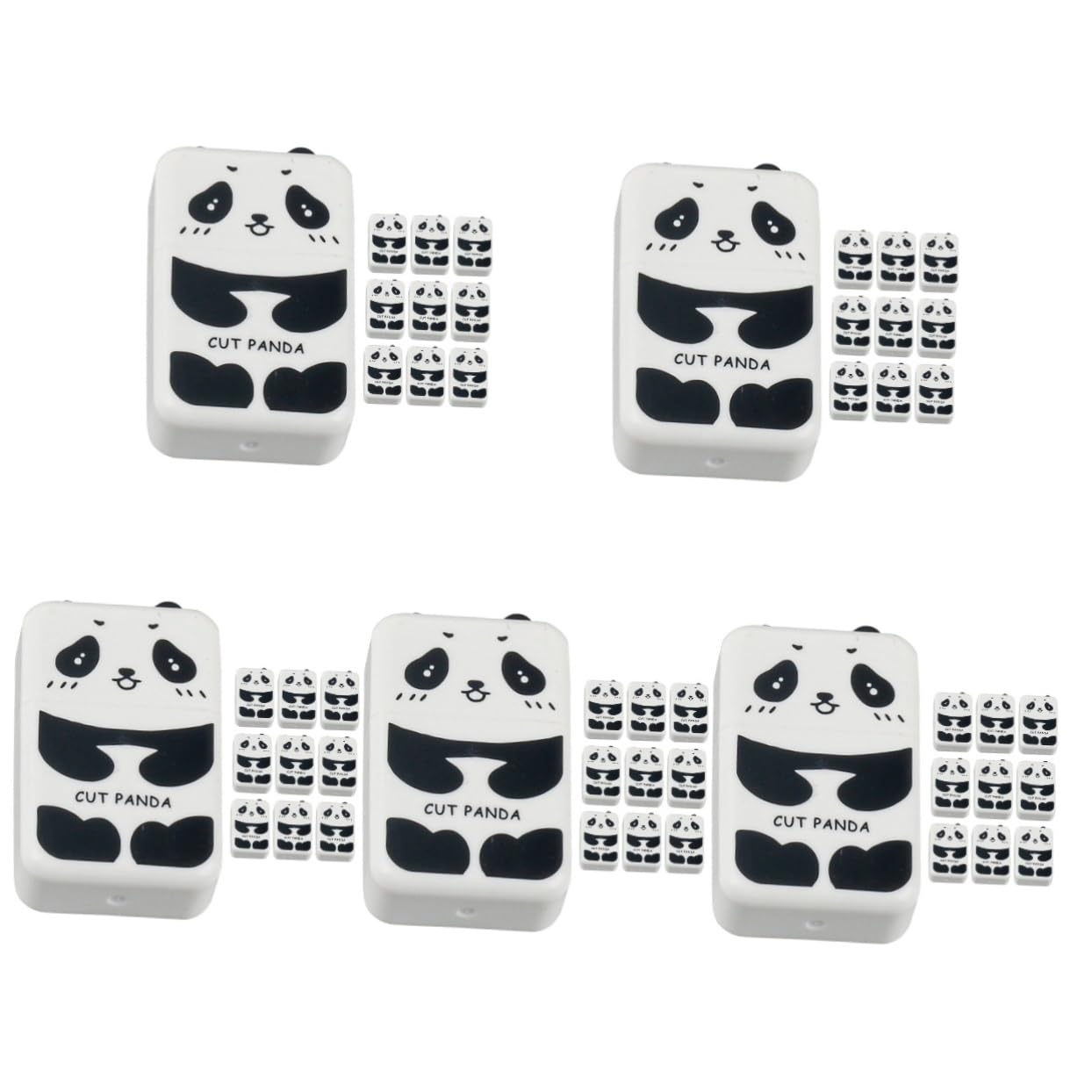 HOMSFOU 5 Sätze Panda Radiergummi Panda Eraser Süße Radiergummis Zeichenkunst-radiergummi Urlaub Briefpapier Schulbriefpapier Radiergummi Für Künstler 10 Stück * 5