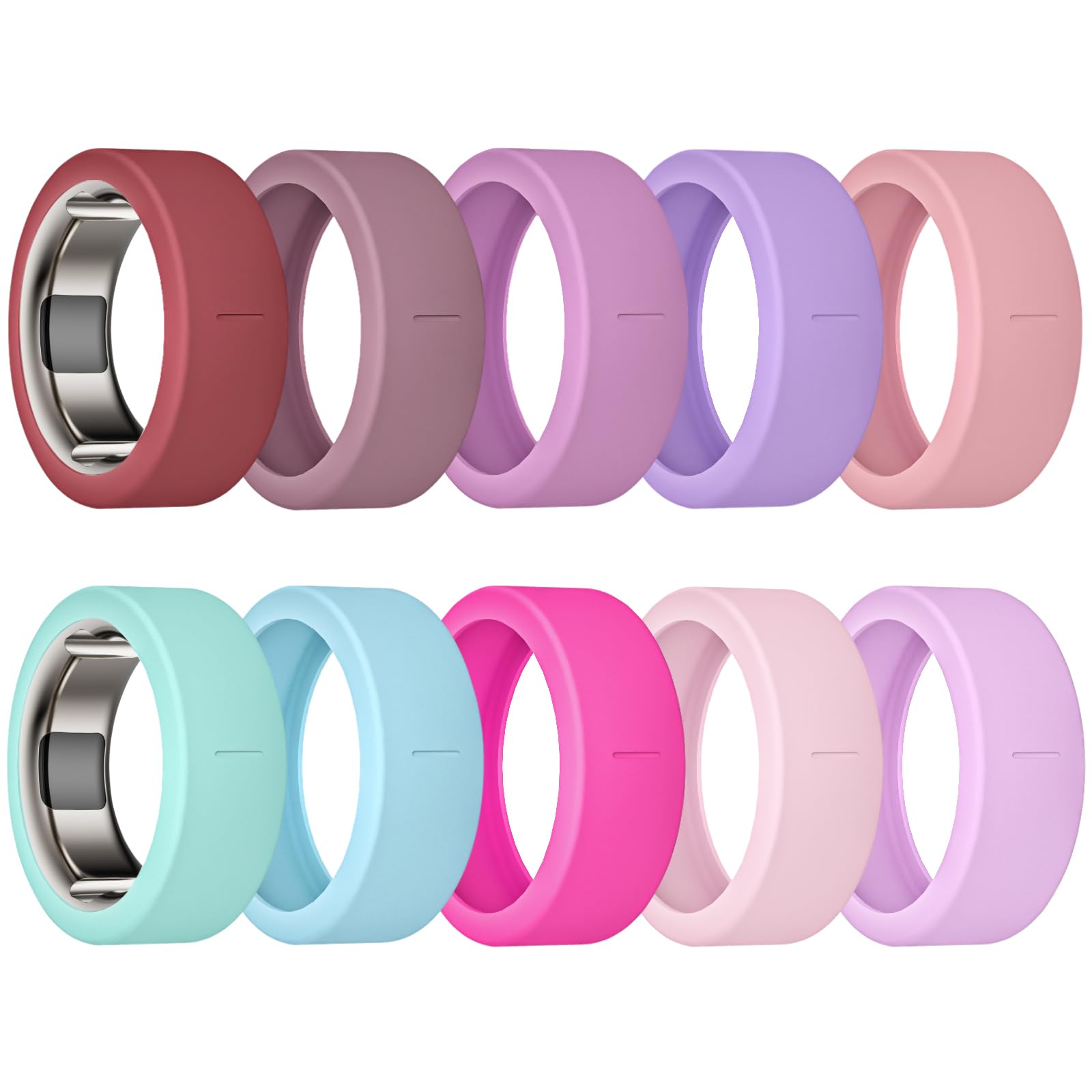 10 Pack Covers Compatible with Oura Ring Gen 4/Gen 3, Anti-Scratch Elastic Silicone Smart Ring Protector for ULTRAHUMAN Ring AIR/RingConn Gen 3/Gen 2/Gen 2 Air Cover-image-16