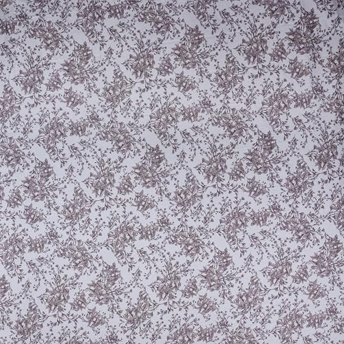 Image of LINENWALAS Cotton Sheer Curtains for Window - Light Filtering 6 Feet Set of 2, Aesthetic Cafe Curtain Floral Printed Drapes with Grommet Hanging - (L 6FT x W 4.5FT, Brown Botanical)