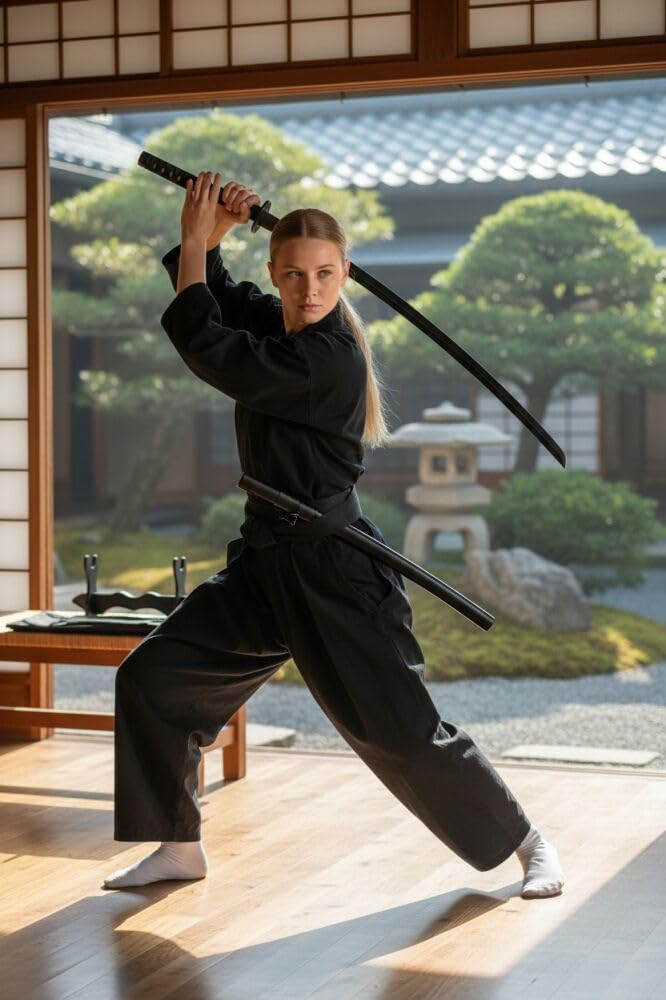 57 SPECIAL REPLICAS Bokken Katana 102 cm en Polypropylène - Sabre d'Entraînement Arts Martiaux avec Fourreau & Ceinture - Accessoire Kendo Aïkido Iaïdo avec Support & Sac, GXSW-06