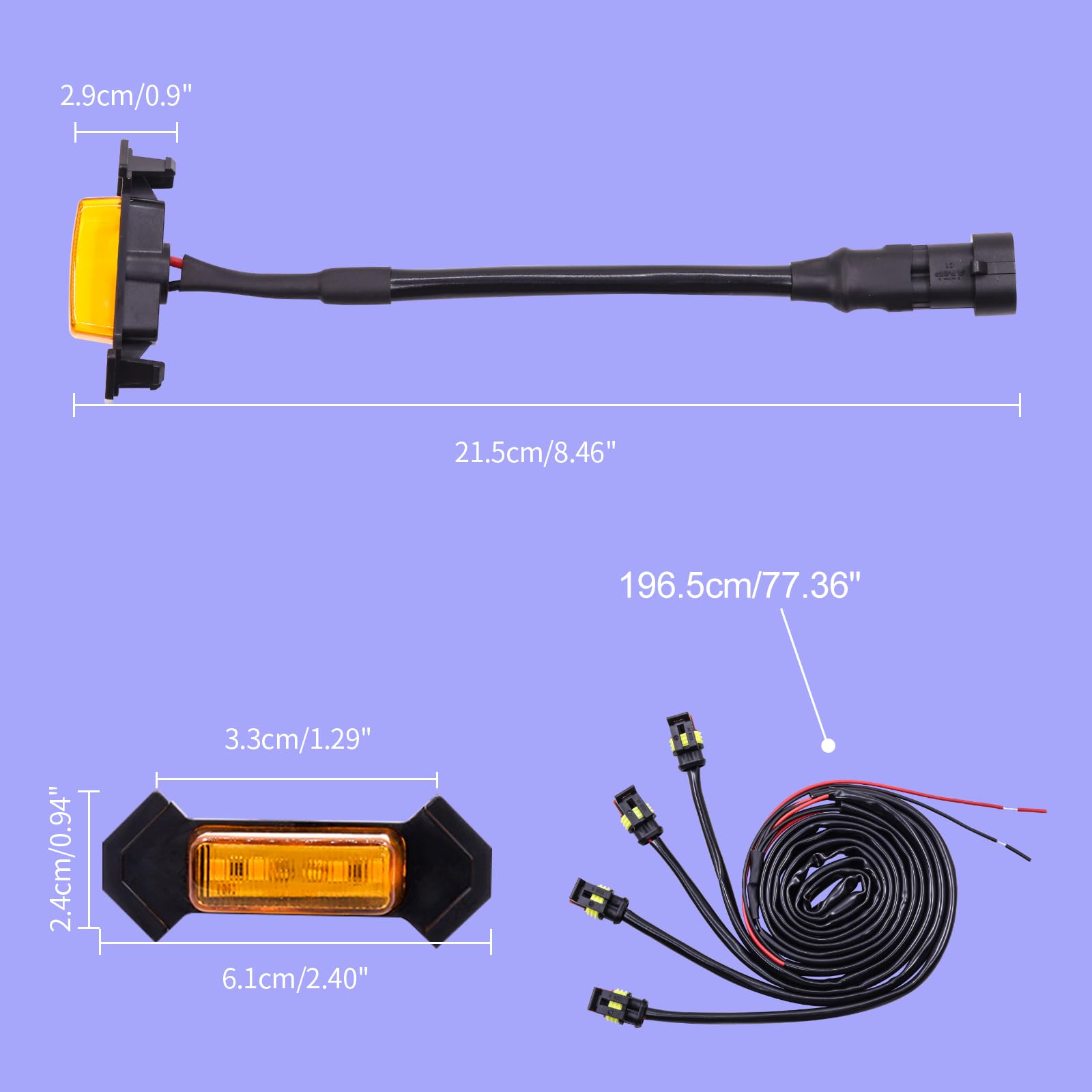 Amazon | Xuzimaoyi フロントグリル 増設LEDランプ グリルマーカー 12