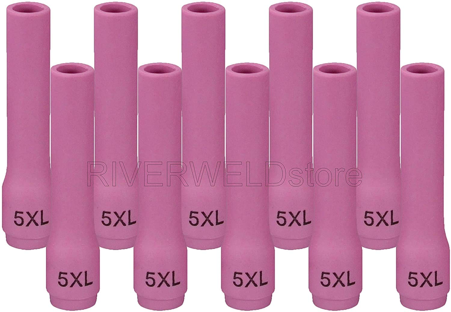 RIVERWELD TIG Alumina Nozzles Ceramic Cups Long 796F76 5XL# 8.0mm Orifice Fit DB PTA SR WP 9 20 25 TIG Welding Torch Pack of 10