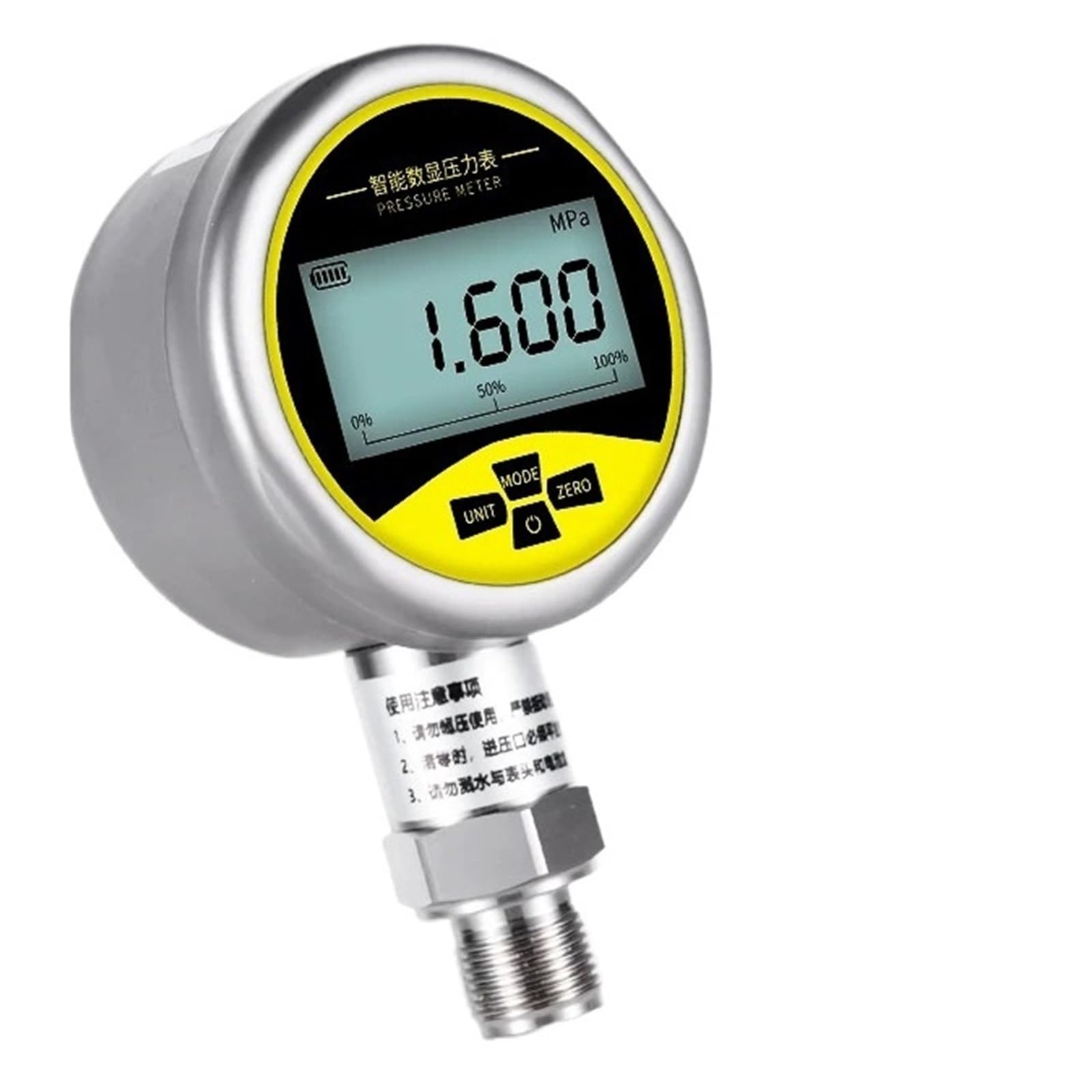 Manómetro digital, Medidor de presión 0,1bar/1bar/10bar, manómetro con pantalla LCD, 100kpa,1-0,06Mpa(0.2 80mm G1-4,0-10Bar)