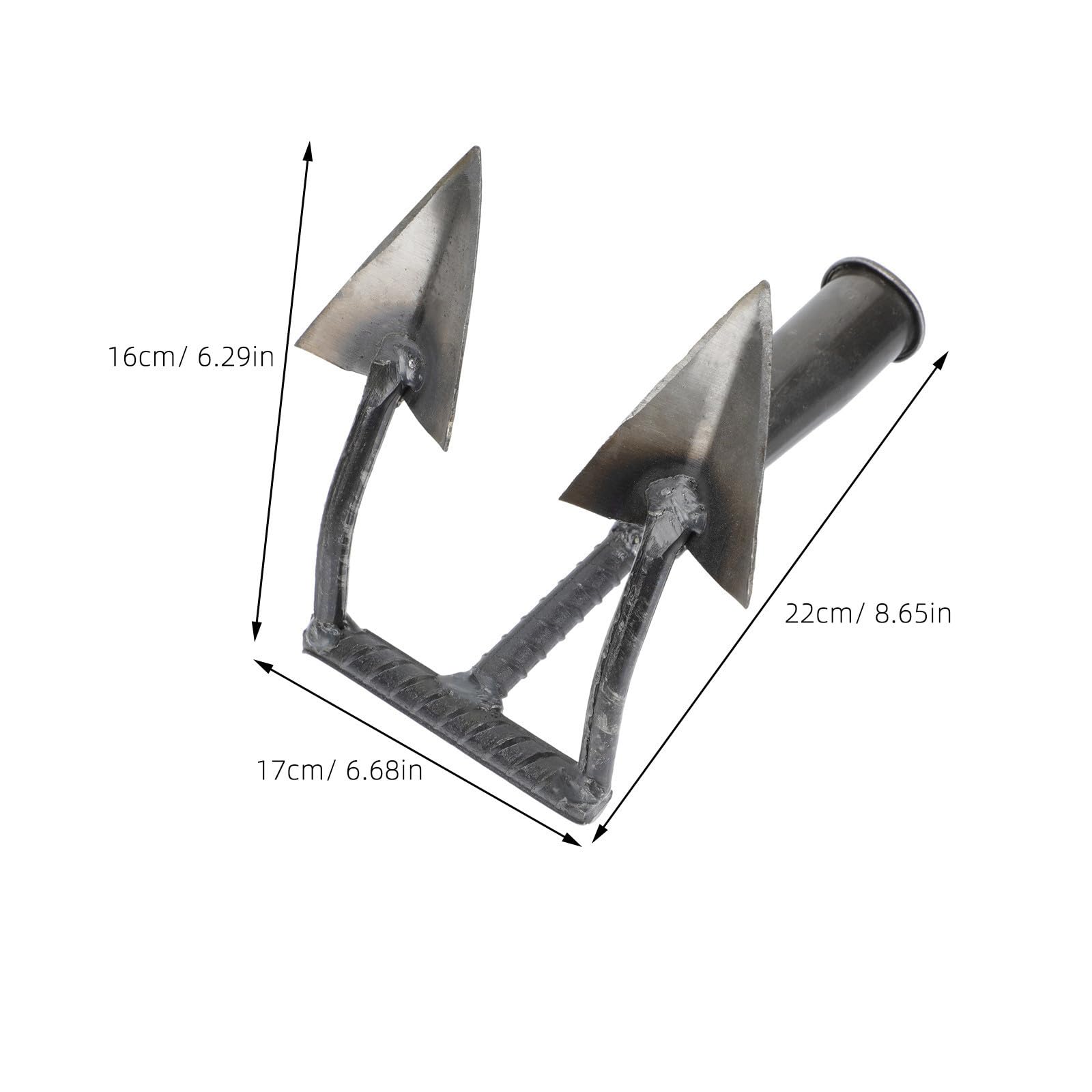 Sarchiatore Triangolare da Giardino in Acciaio al Carbonio Argento | Sarchiatore per Erbacce da Giardino, Leggero e Comodo, per Giardinaggio e Lavori di Scavo nel Terreno