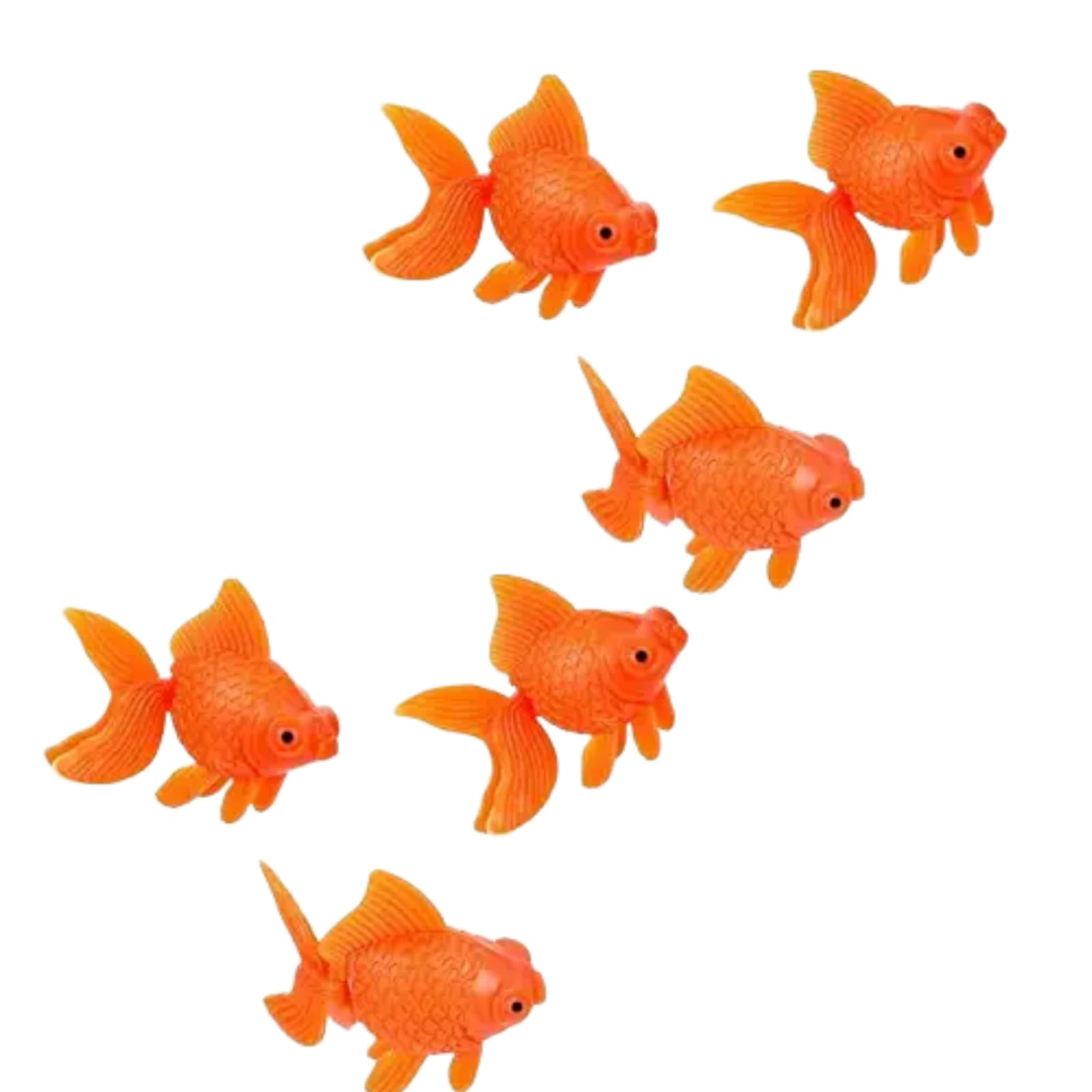 Hehglng 6 Pcs Orange Fake Floating Fishes Plastic Fake Goldfish Artificial Aquarium Fishes Colorful Realistic Artificial Moving Fish Ornament Decorations, Aquarium Décor Thematic Ornaments