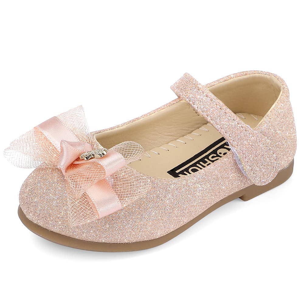 MK MATT KEELY Bailarinas Niña de Vestir Zapatos de la Princesa Brillante Merceditas Ballet Flats con Lazo 2-7 Años