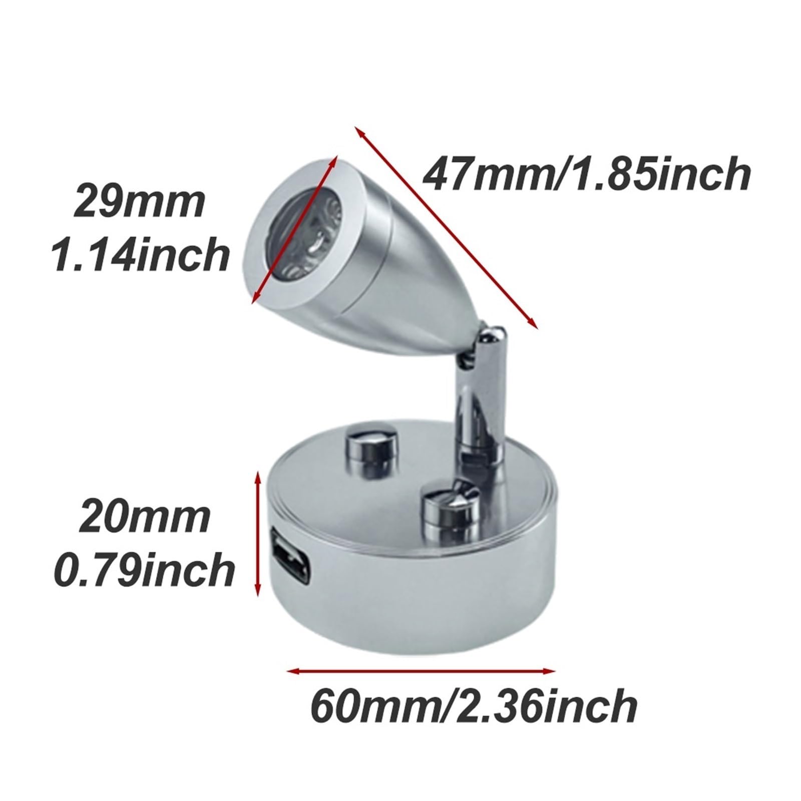 2 Szt. 12-24 V DC USB Lampy Do Czytania W Kamperze Lampa Ścienna LED Smart Touch Lampa Ścienna LED(Silver,3000k warm white)