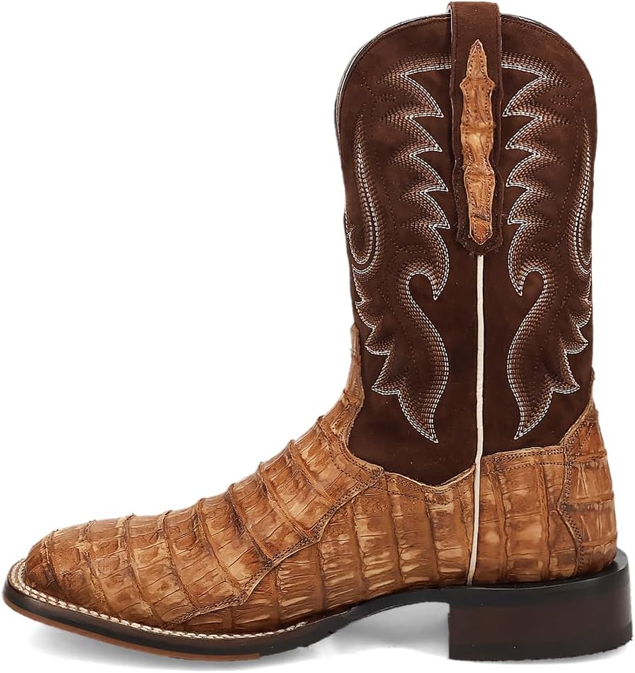 Dan Post Boots Mens Leon Embroidered Square Toe Pull On Dress Boots Mid Calf - Brown - Image 3