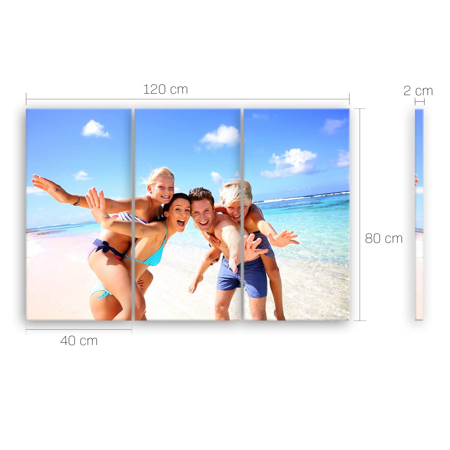 ge Bildet hochwertiges Leinwandbild XXL - Ihr eigenes Foto - Ihr Wunsch-Motiv auf Künstler-Leinwand - 120 x 80 cm mehrteilig (3 teilig) 1463