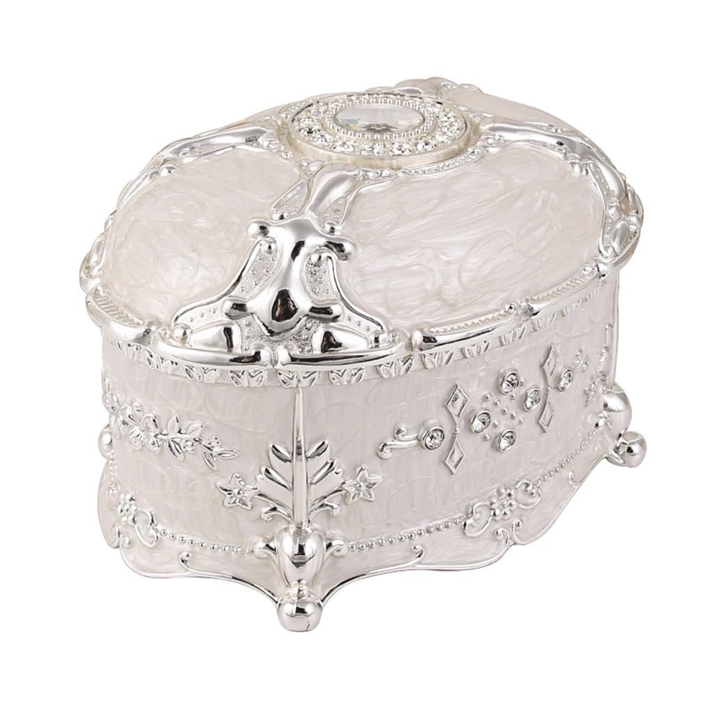 Boîte à bijoux ovale de table pour organiser vos bagues sur la coiffeuse