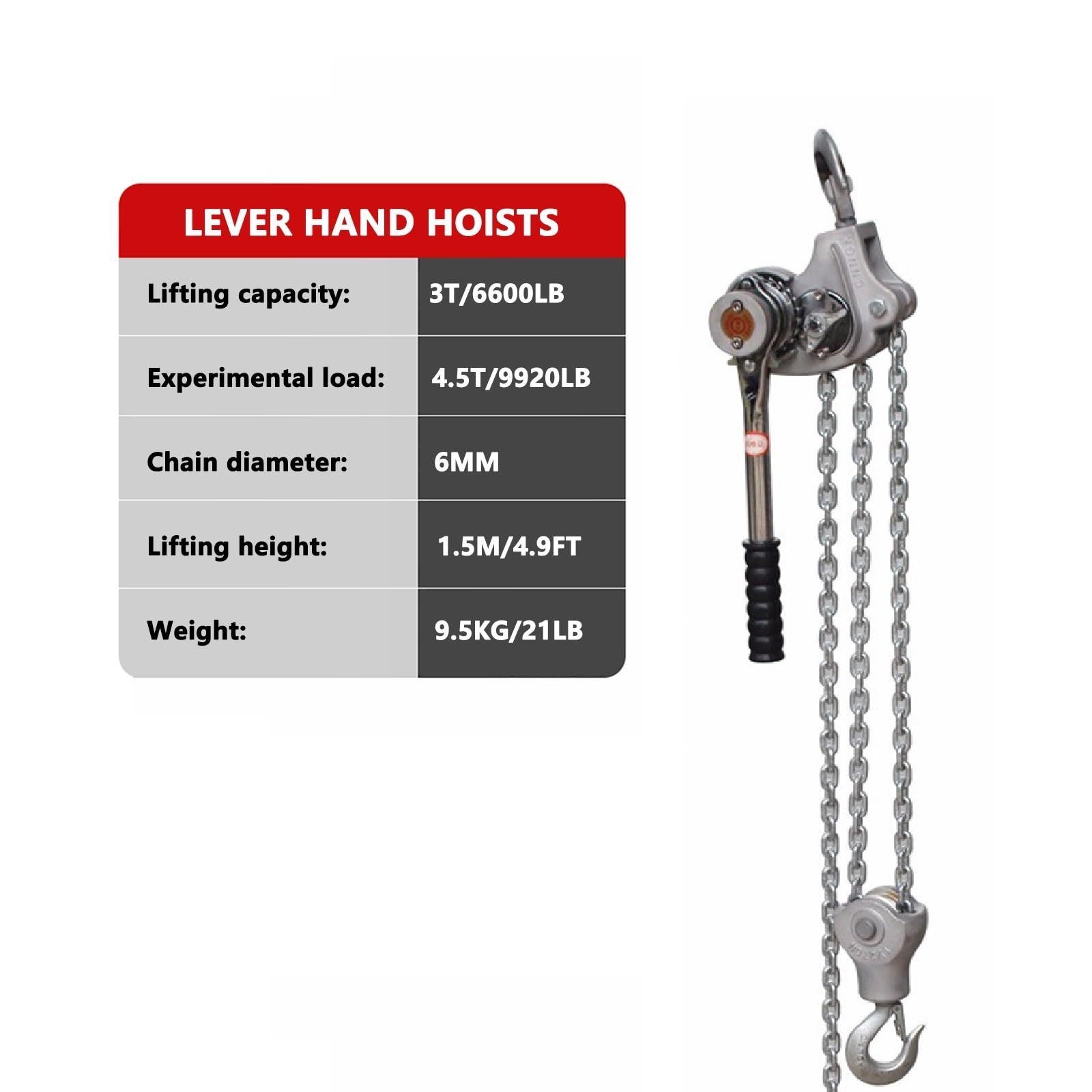 Robuster Hebel-Handkettenzug für Garage und Lager