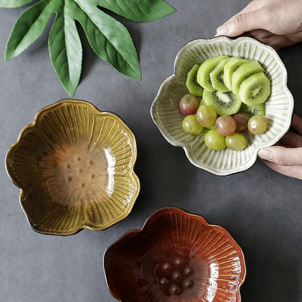 Cuenco de Ensalada de cerámica, Cuencos de Pasta, Conjunto de Cuencos de Ensalada, tazón Grande para Comer, Cuencos, Cuencos apilables con Juego de 2 (Color : Brown)