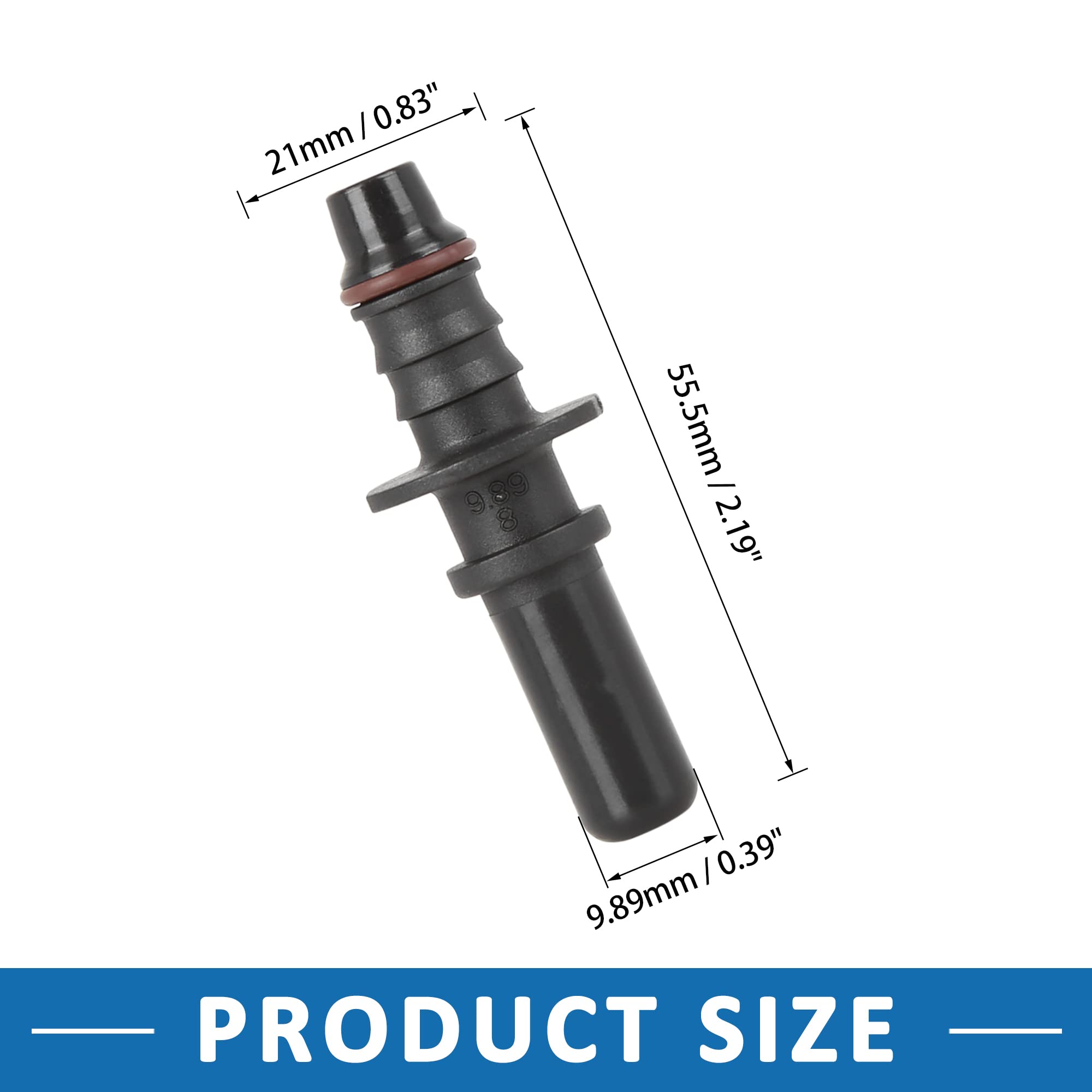 A ABSOPRO 9.89mm ID8 Linea Carburante Tubo Rapida Rilascio Maschio Connettore (2Set)