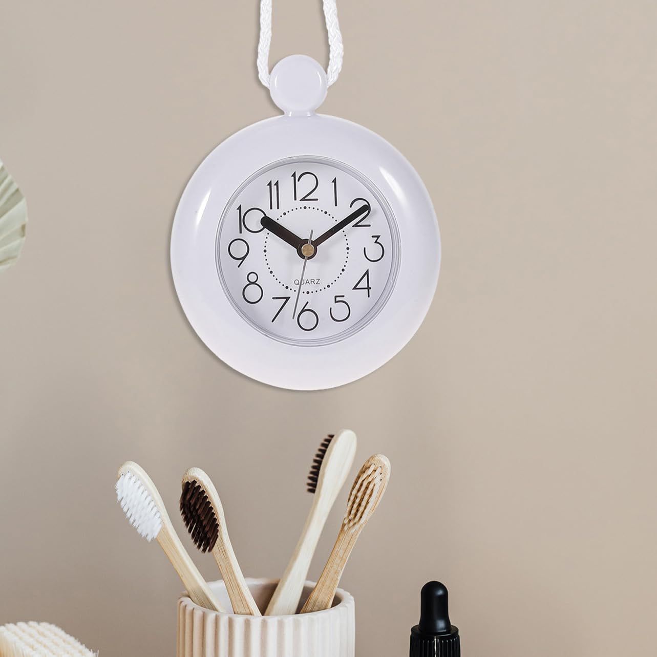Bathroom Waterproof Wall Clock Mute Hanging Analog Clock No Battery Included Suitable for Shower and Bathroom Wall Decor