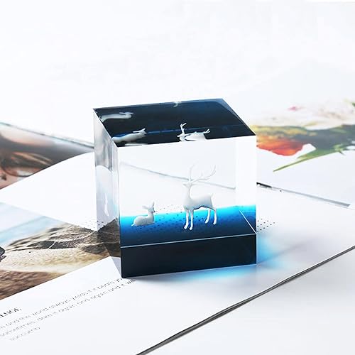 Miniatura 5 de Woohome 12 piezas de relleno de moldes de resina 3D Mini alce de resina de hongos, rellenos de resina 3D, moldes de epoxi para suministros de