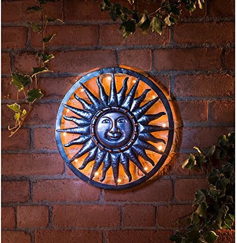 40cm Diameter Bronze Effect Finish Sun Metal Wall Art