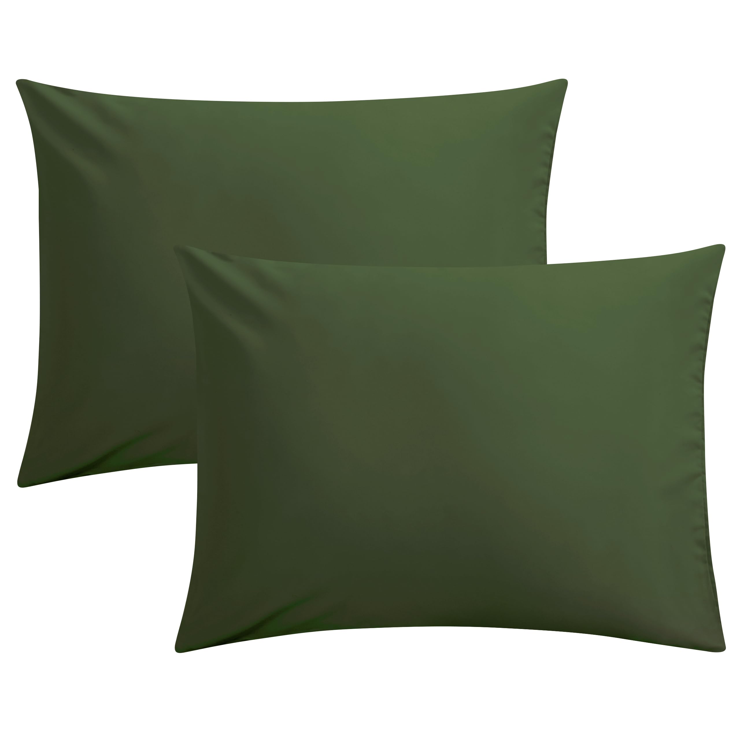 FLXXIE 2-Pack Microfiber Standard Pillow Cases, Envelope-Style, Olive Green