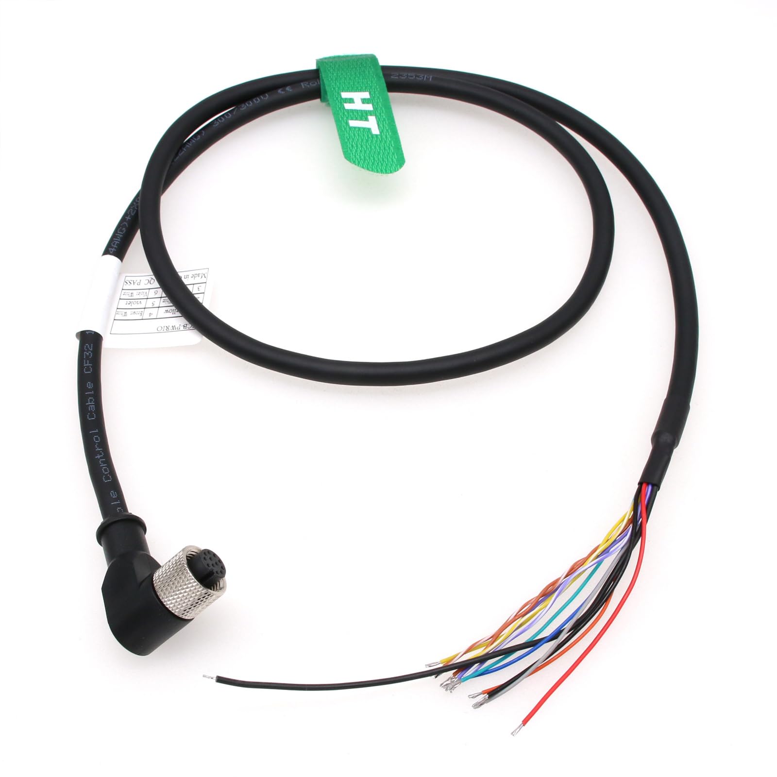 HangTon Cognex In-Sight 7000 Cable Right Angle M12 A-Coded 12 Pin Female to Flying Lead for Baumer Keyence IV3 Camera Encoder Sensor Vision Automation 1m - Image 2