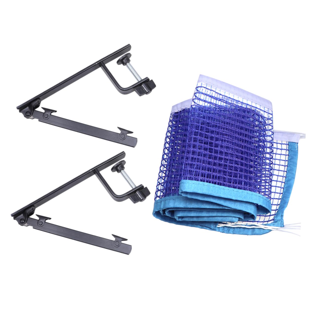 Yardwe Collapsible Pong Net Rack Portable Table Tennis Net Post Set Metal Clamp Posts for Play