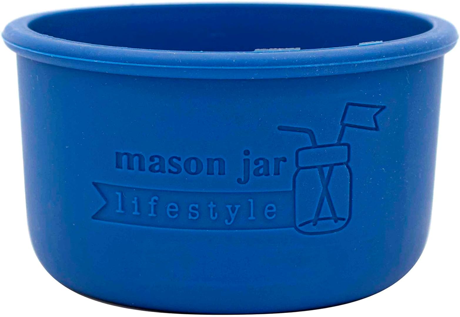 Wide Mouth Half Pint 8oz Silicone Sleeves/Jackets for Protecting Kerr Jars by Mason Jar Lifestyle (Deep Blue)