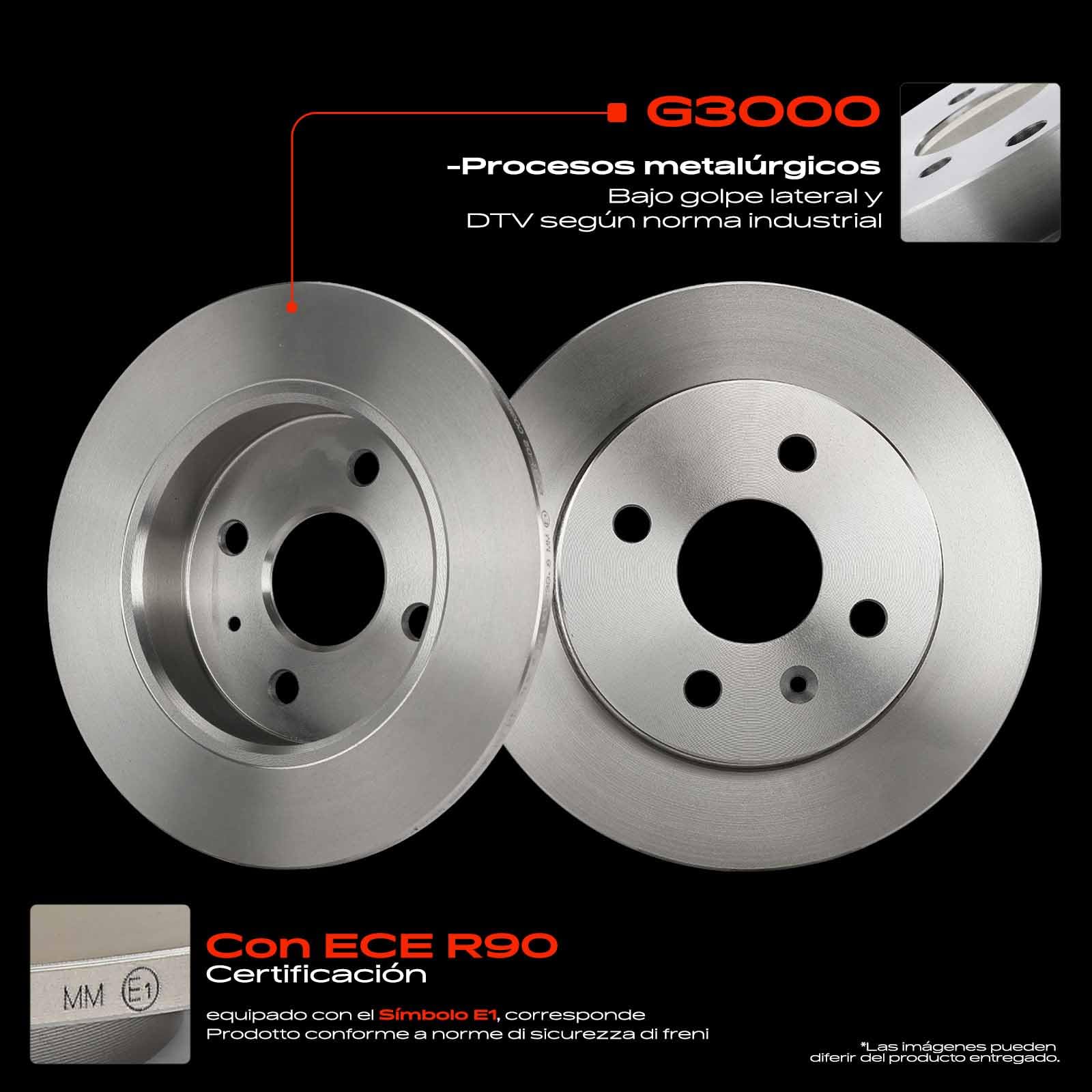 Frankberg 2 discos de freno + 4 pastillas de freno | Compatible con: Astra Classic A04, Astra G Classic T98, Caravana Astra G T98, Caravana clásica Astra A04