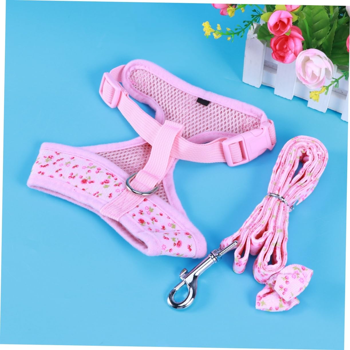 Angoily Conjunto De 3 Correas para El con Estampado De Flores para Perros Pequeños Y Estilo Caballero De Malla De Algodón Transpirable.