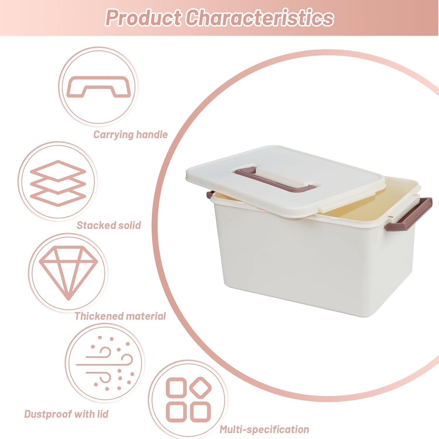 YXQ 2 Packs Plastic Storage Bins with Lids Large Storage Box with Handle Stackable Containers for Organizing, 10L&16L