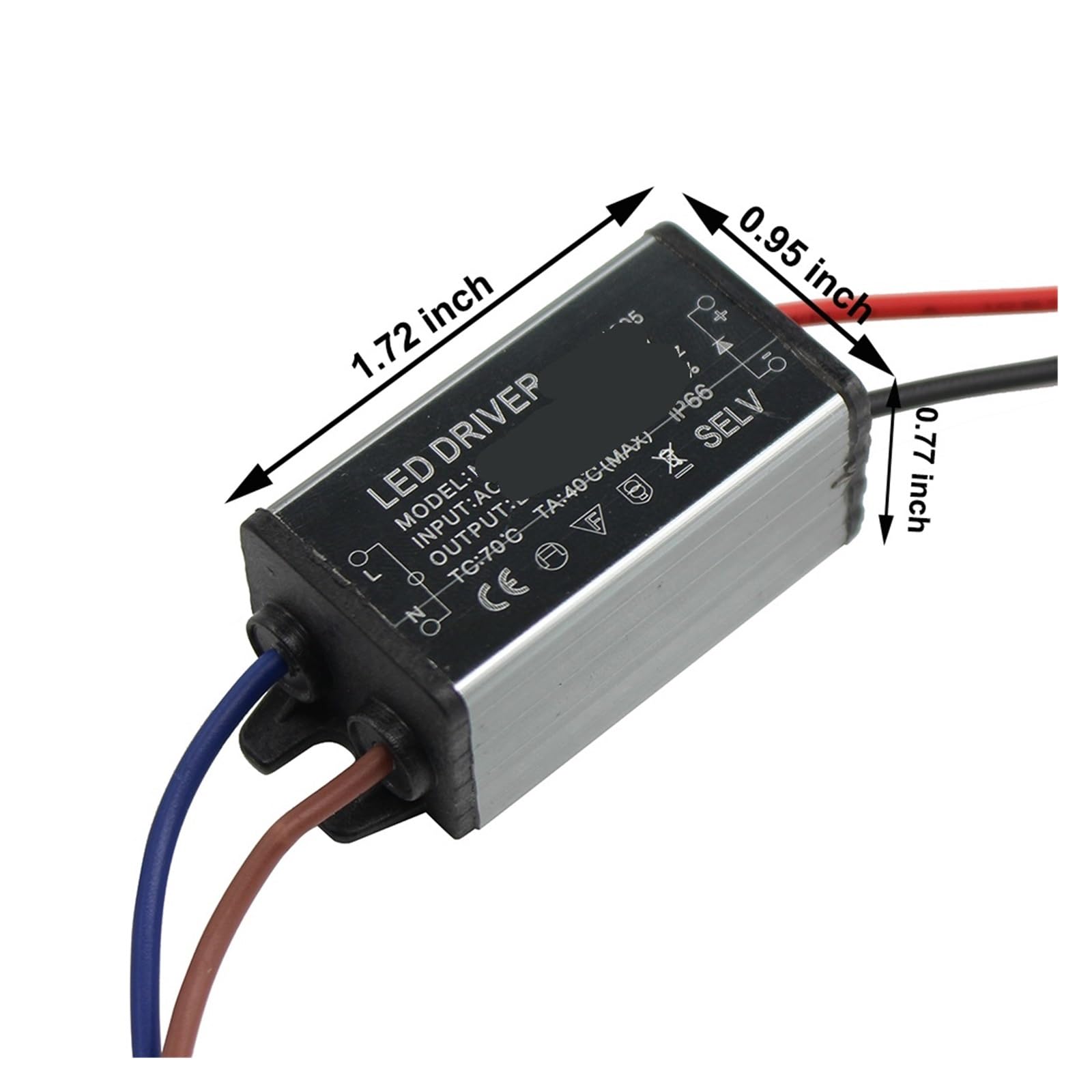 Driver LED in Alluminio IP66 1-3W 300mA AC 100-265V a DC 3-12V Alimentatore Impermeabile Trasformatore di Illuminazione Driver Zavorra