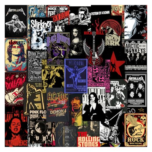 Moment Prints Rock Band Wall Decor Kit – Set of 63 Music Posters ...