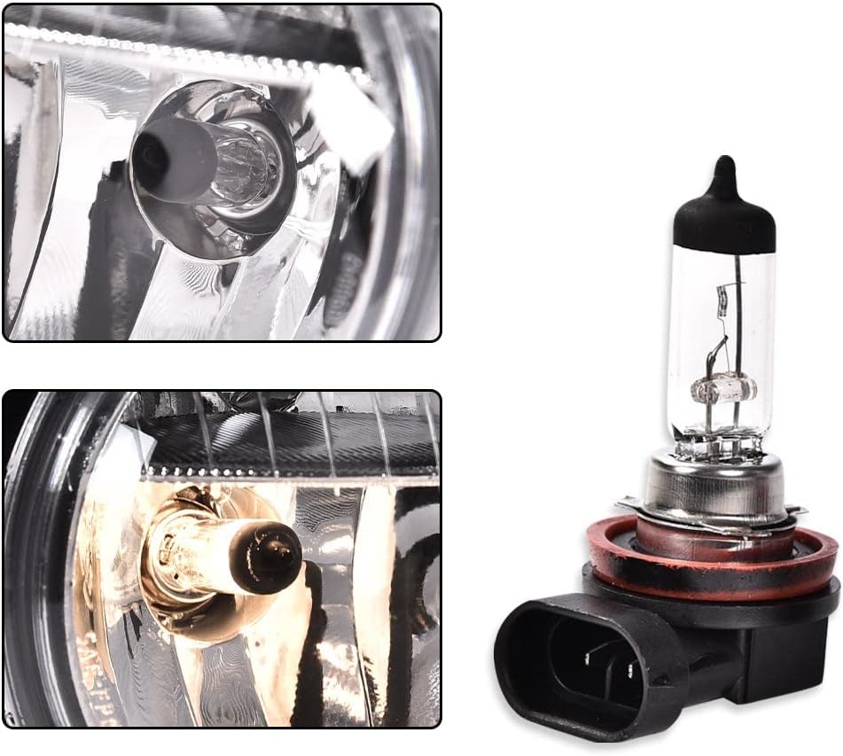 LQI Fog Lights Assembly w/Bulb Compatible with BMW Mini R55 R56 R57 R58 R59 2006-2014 Left & Right Front Bumper Fog Lamps Luces antiniebla, Clear Lens, 51112751295