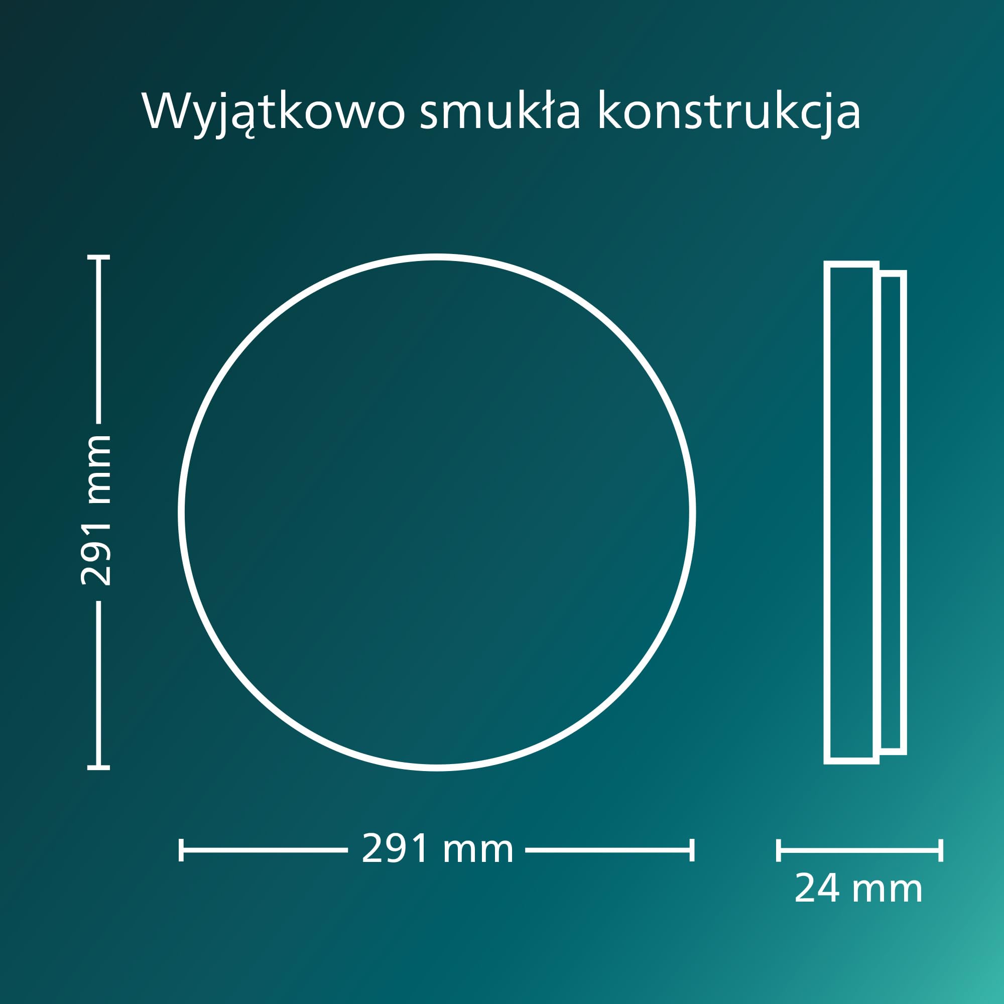 Philips Superslim — oprawa sufitowa z pilotem, 5 gotowych scen świetlnych, płynne przyciemnianie do 1%, łatwe sterowanie, prosty montaż, smukła konstrukcja, 22 W, okrągła, czarna