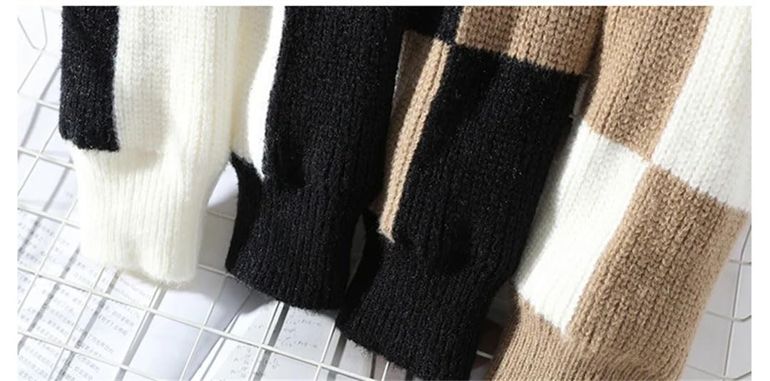 Vogrtcc Męskie golfy dzianinowe swetry z dzianiny sweter topy