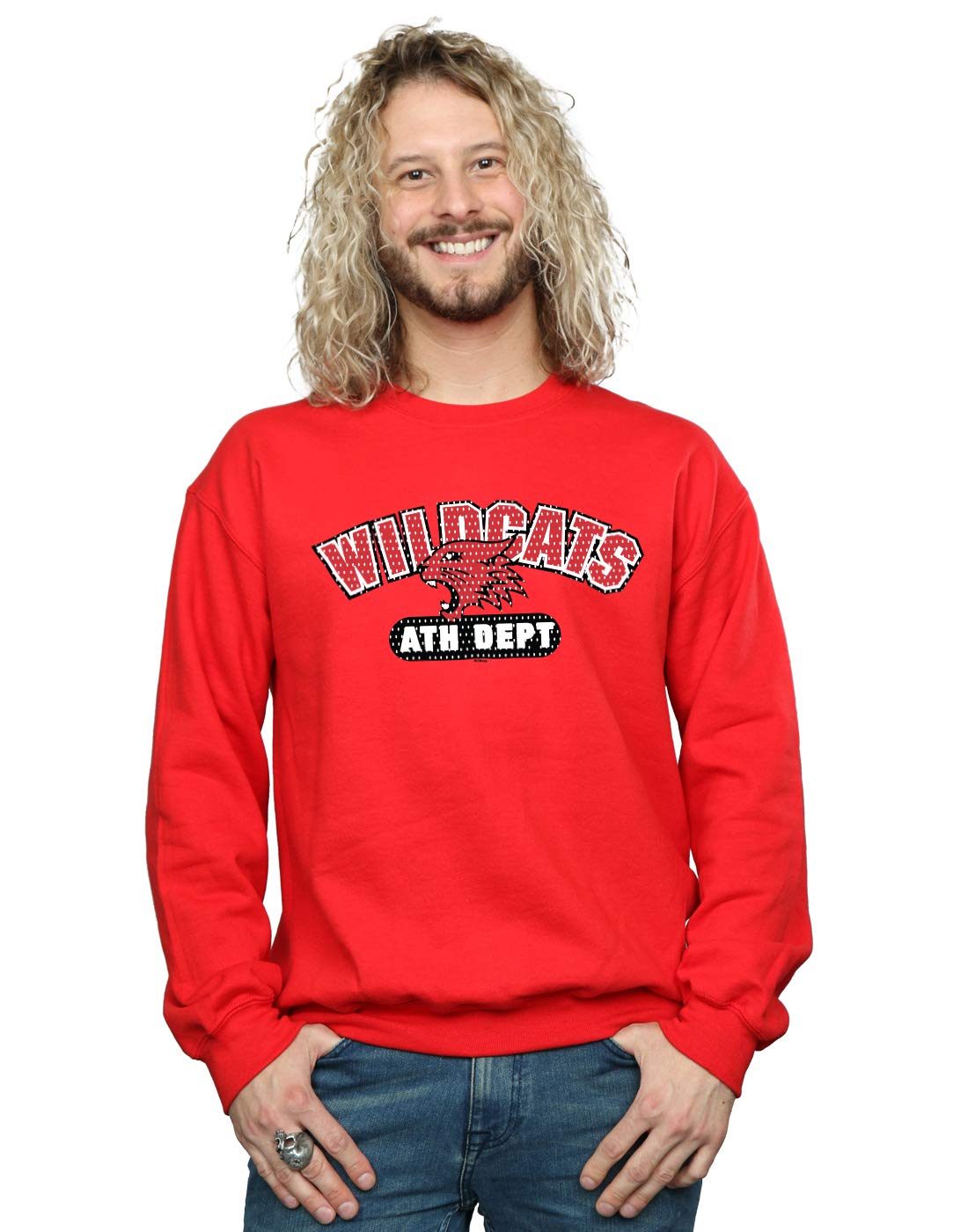 Absolute Cult Men's Red Disney High School Musical The Musical Wildcat Stars Sweatshirt Large