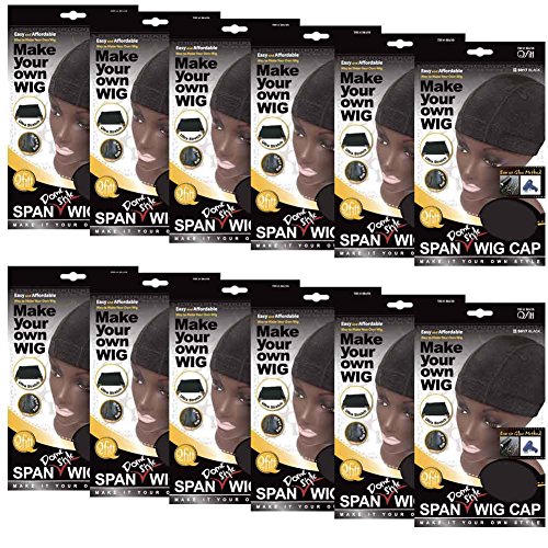 Qfitt (12 Pack) Spandex Dome Style Ultra Stretch Wig Cap #5017