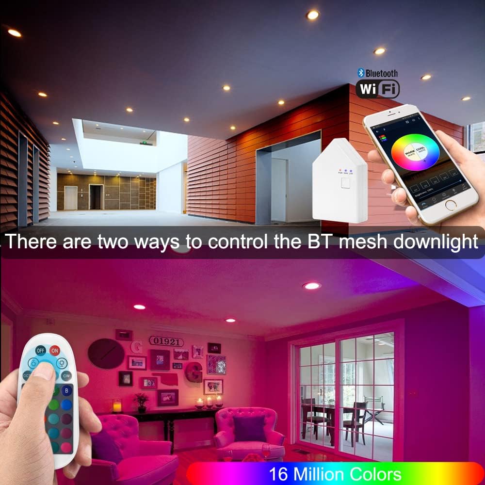 FVTLED Smart Recessed Lighting controlled by mobile app and remote