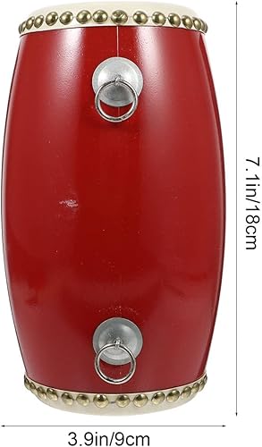 Miniatura 10 de Vaguelly Tambores de manos pequeñas, instrumentos, 1 juego de tambor de cintura de piel de vaca, tambor de cintura tradicional chino para