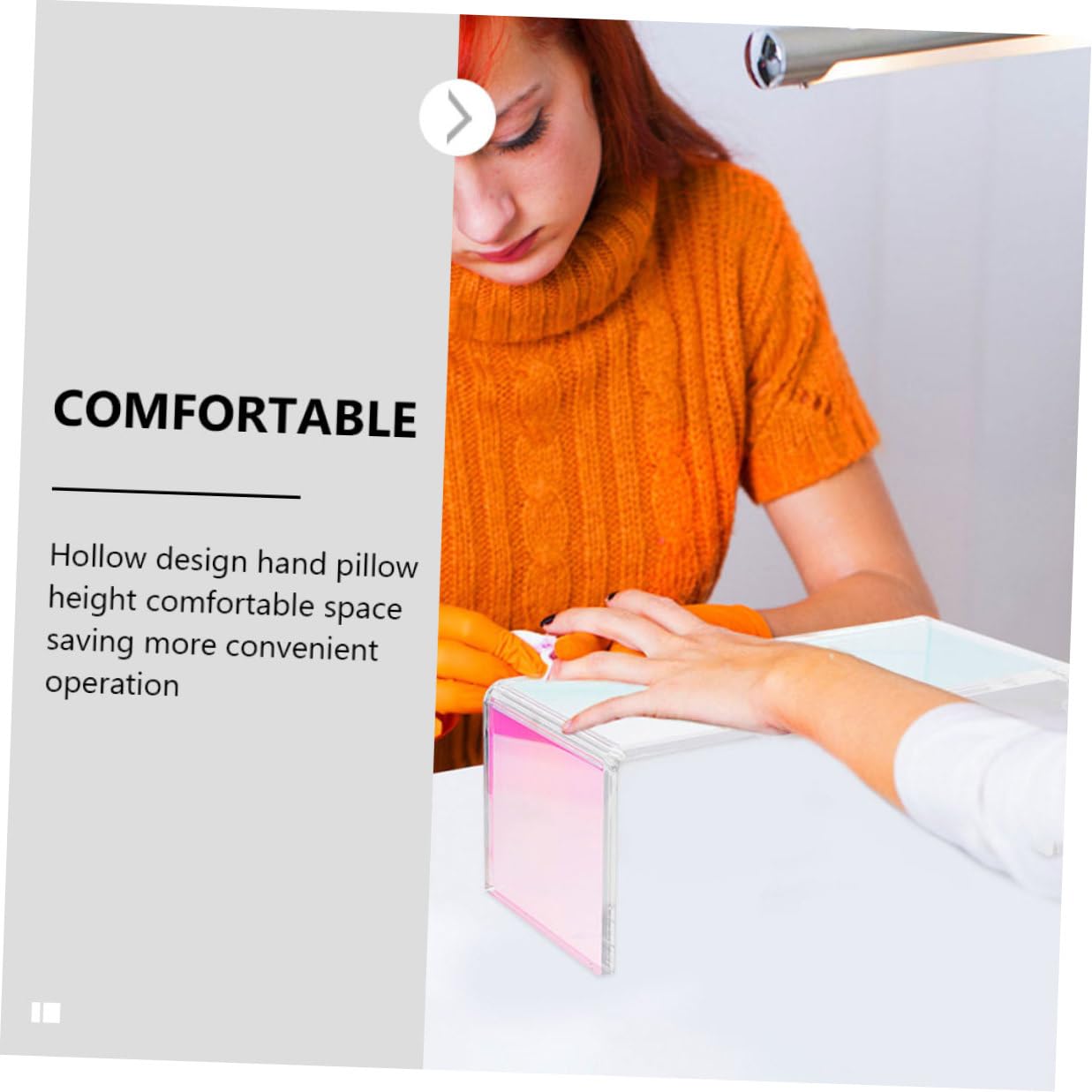 Cuscino Manicure Acrilico Bianco per Supporto del Polso | Uso Salone e Casa, Pratico e Portatile, Aiuta a Proteggere Piano Durante la Limatura