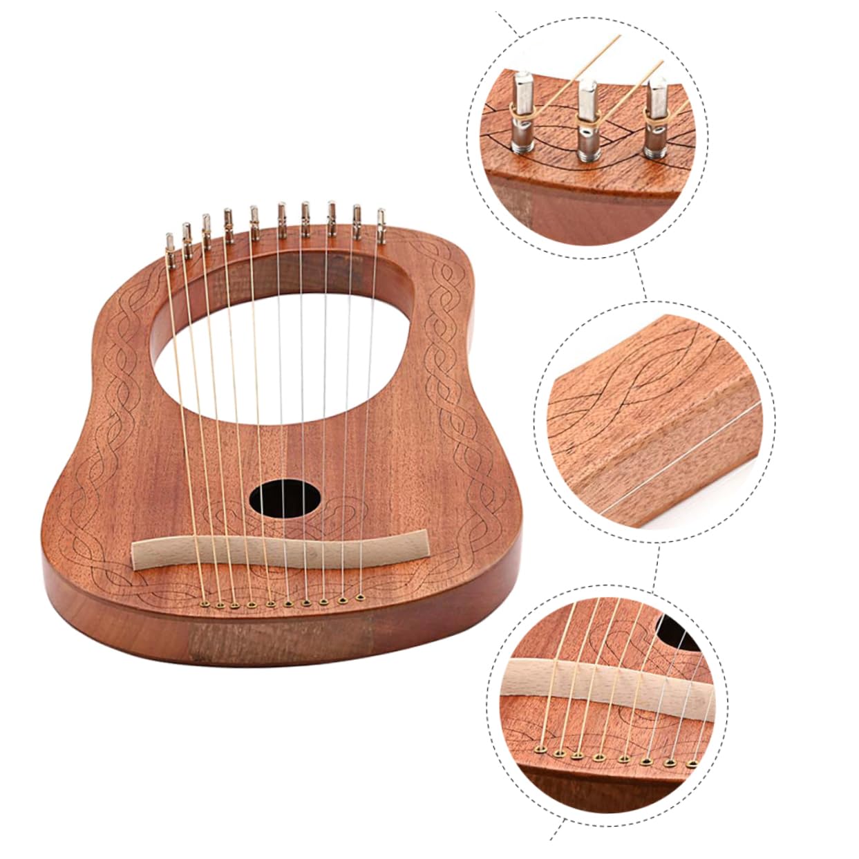 SUPVOX Arpa Lira in Legno Portatile Corda Resistente Kit Di Strumenti Musicali Per Principianti e Amanti Strumento Musicale Orchestrale Per Ragazza e Adulti