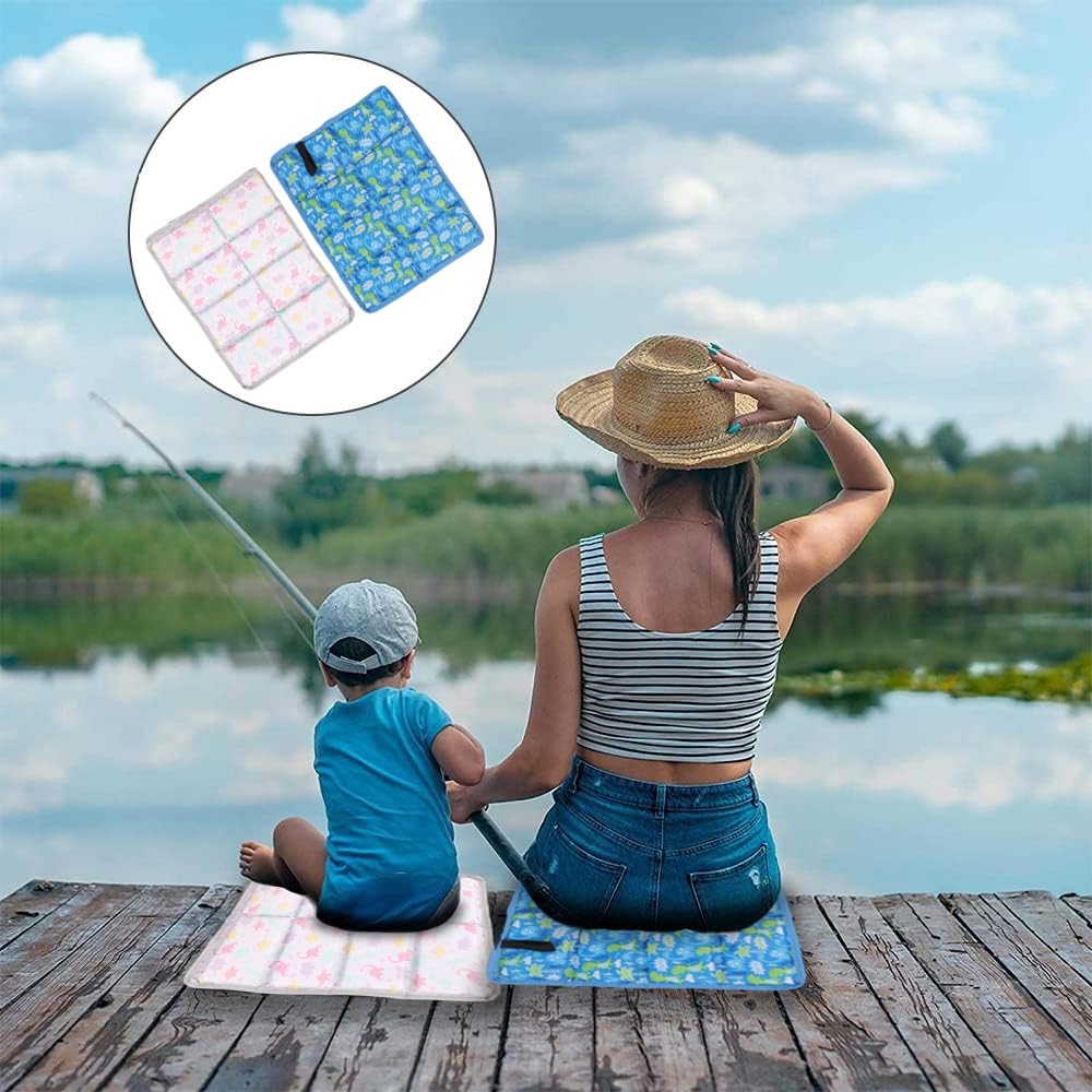 Anyingkai 2 Stück Sitzkissen Outdoor Faltbar, Sitzunterlage Outdoor Kinder, Sitzkissen Wandern Wasserdicht mit 2 Aufbewahrungstasche, Für Spielplatz Camping Wandern Picknick