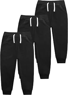 VOGRYE Boys Sweatpants 3 Pack Lightweight Jogger Pants with Pockets