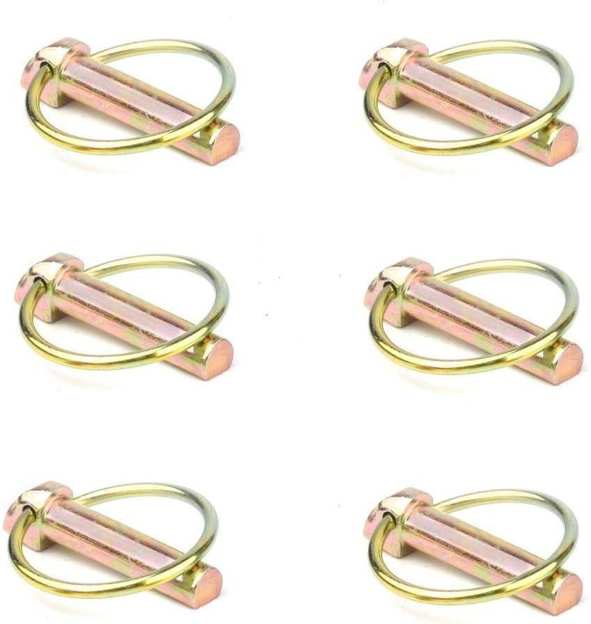 6 PCS 7/16 Lynch Pin Assortment Kit Linch Pin with Ring Heavy Duty Lynch Pin for Farm Tractors Trailers Mower ,7/16 by 1-3/4-Inch