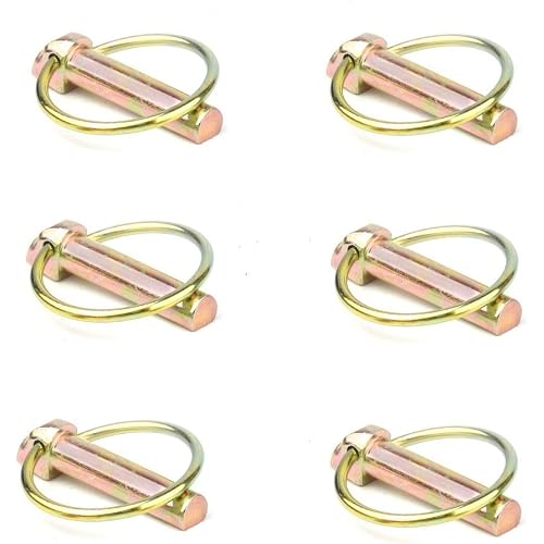 6 PCS 7/16 Lynch Pin Assortment Kit Linch Pin with Ring Heavy Duty Lynch Pin for Farm Tractors Trailers Mower ,7/16 by 1-3/4-Inch