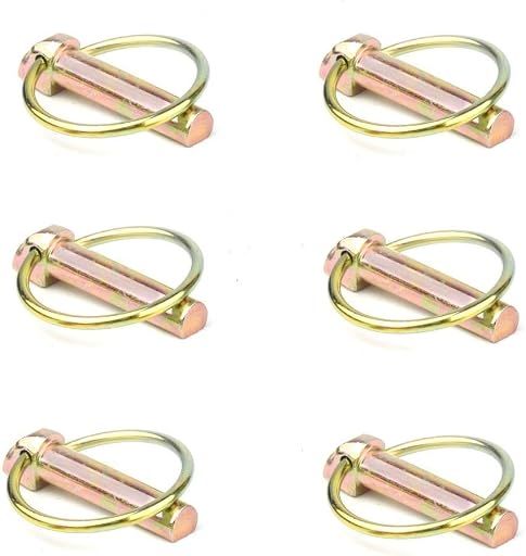 6 PCS 7/16 Lynch Pin Assortment Kit Linch Pin with Ring Heavy Duty Lynch Pin for Farm Tractors Trailers Mower ,7/16 by 1-3/4-Inch