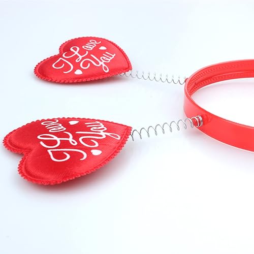 Miniatura 5 de 2 diademas de corazón para el día de San Valentín, diadema de amor, diadema de corazón rojo, bandas para el cabello para mujer, disfraz de