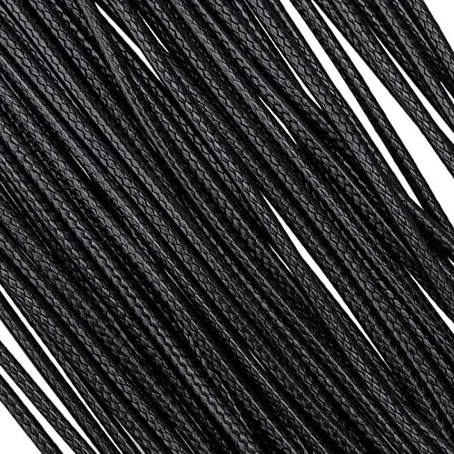 HAKZEON 100 PCS 20 Inch Black Necklace Cord with Lobster Clasp, 1.5mm Waxed Necklace String Cord - Image 3